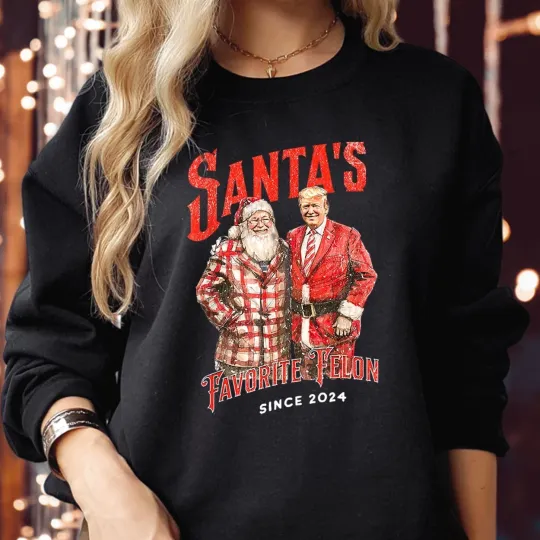 Donald Trump Santa's Favourite Felon Christmas Sweatshirt