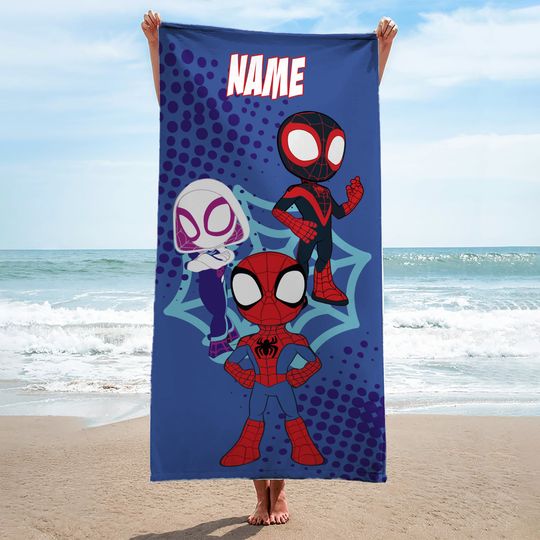 Disney Spidey And His Amazing Friends Beach Towel, Custom Superhero Beach Towel, Disney Trip, Birthday Gift, Christmas, Halloween Gift