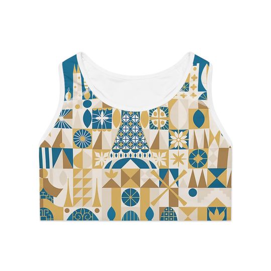 Its a Small World Disney Sports Bra, Disney Outfit, Fitness Top