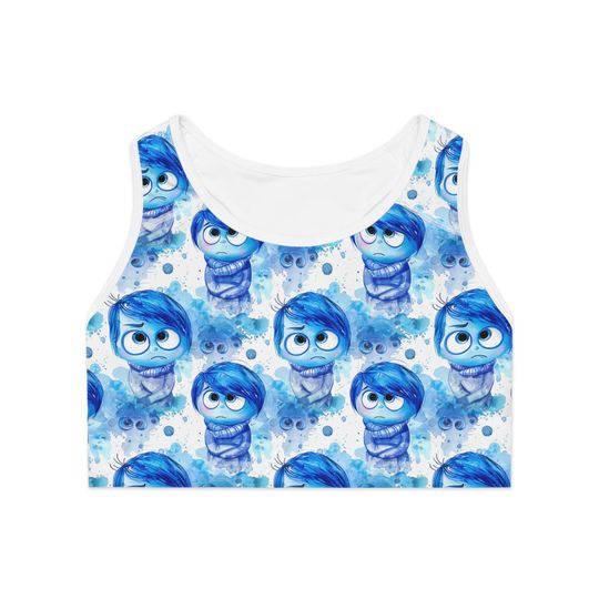 Sadness sports bra Inside Out all the emotions Disney Sports Bra, Disney Outfit, Fitness Top