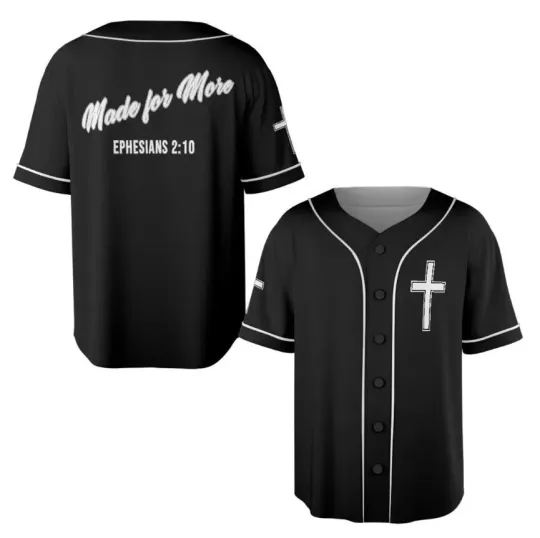 Discover Made for More Christian Baseball Jersey Shirt, Ephesians 2:10 Bible Verse Shirts