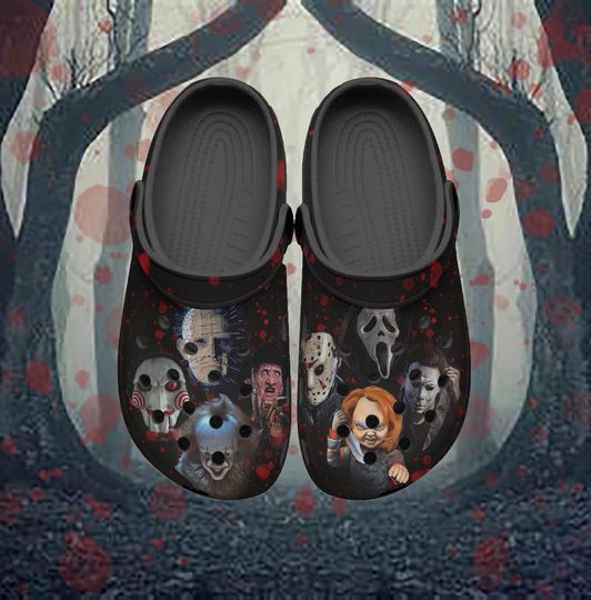 Horror Movie Merch Fan Gift Halloween Clogs Slasher Shoes Chucky Pennywise Jigsaw Ghostface Michael Myers Sneaker Retro Canvas Scream