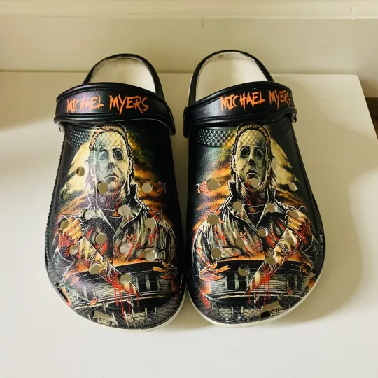 Michael Myers Shoes, Michael Myers Halloween Shoes, Halloween Clogs