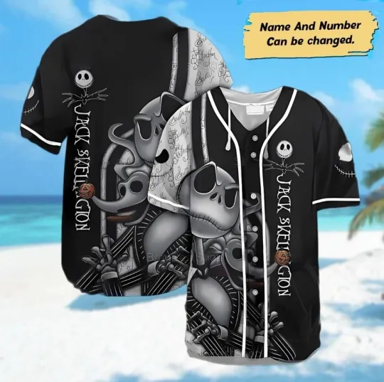 Discover Custom Jack Skellington Baseball Jersey, Nightmare Before Christmas Baseball