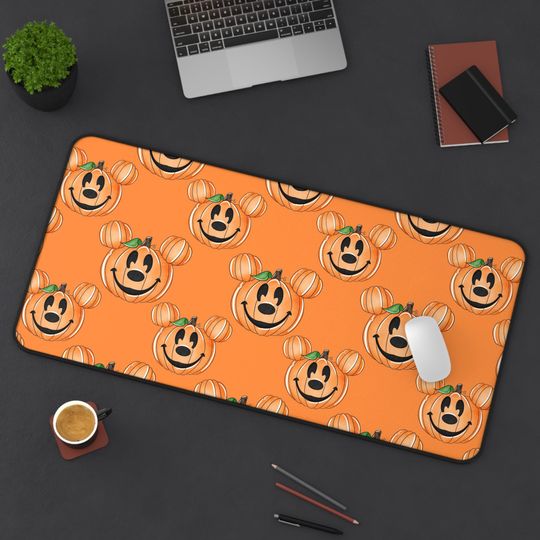 Halloween Mouse Pumpkin Desk Mat, Computer Accessories