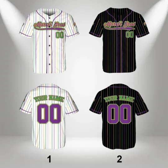 Discover Personalized Mardi Gras Baseball Jersey Shirt, St Patrick Family Matching Shirts