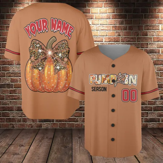 Discover Personalize Pumpkin Season Baseball Jersey Fall Pumpkin Jersey Shirt