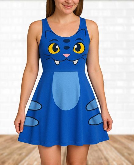 Discover Halloween Kpop Demon Hunters Skater Dress, Derpy Tiger Cosplay Costume, Huntrix Kpop Dress