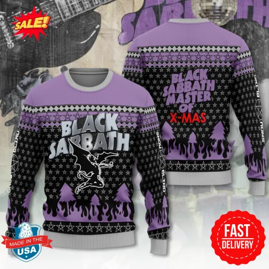 Black Sabbath 3D Ugly Sweater Full Size