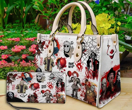 Discover Personalized Horror Halloween Leather Handbag & Wallet, Horror Leather Bag
