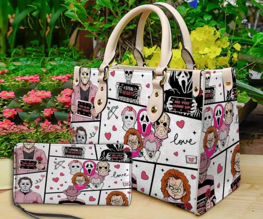 Discover Personalized Horror Halloween Leather Handbag & Wallet, Horror Leather Bag