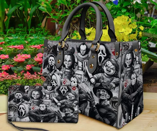 Discover Horror Halloween Personalized Leather Handbag & Wallet