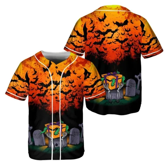 Discover Spooky Halloween Night Baseball Jersey
