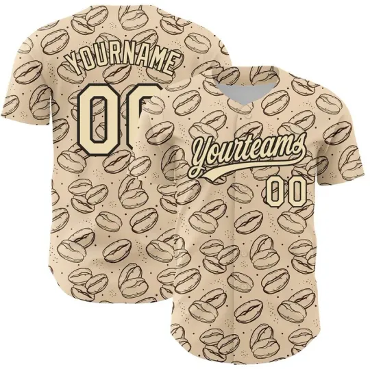 Discover Custom  3D Pattern International Coffee Day Baseball Jersey