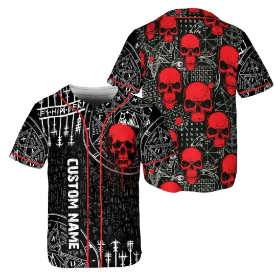 Discover Magic Circles Blood Skull Custom Baseball Jersey