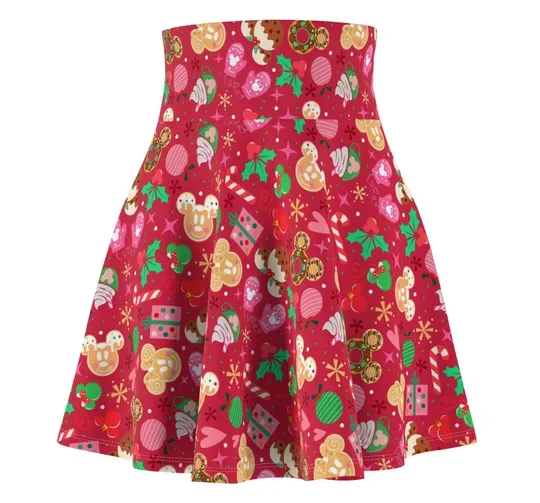 Mickey Christmas Skater Skirt, Mickey Holiday Skirt