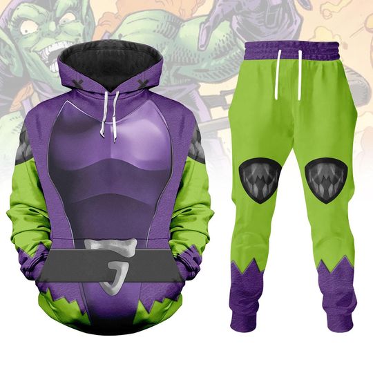 Green Goblin Costume Hoodie Jogger, The Amazing Spider Man Green Goblin Costume Shirt, Goblin Cosplay Costume Shirt, Halloween Costume