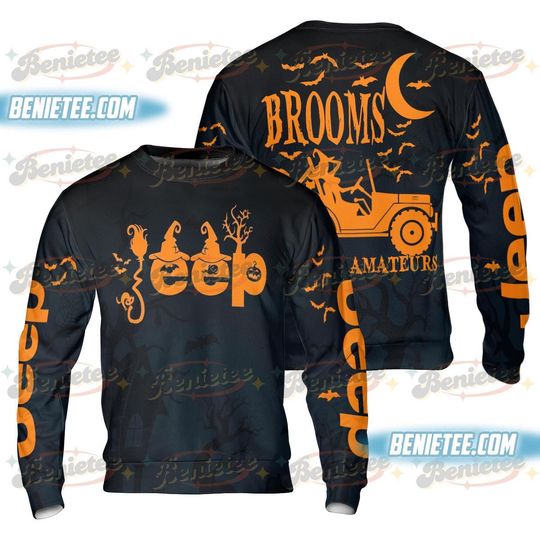 Discover Halloween My Broom Broke So Now I Ride A Jeep Ugly Sweater, Halloween Sweatshirt, Cute Spooky Season Gift, Fall Shirt