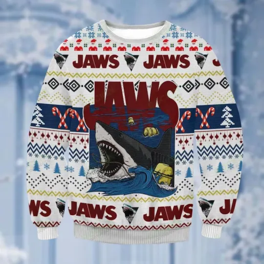 Christmas Jaws Ugly Sweater, Vintage Jaws Movie Shirt