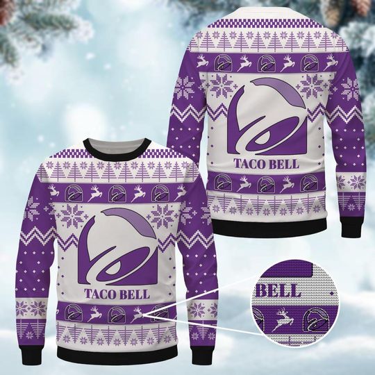 Discover Christmas Taco Bell Sweater, Taco Bell Xmas Sweater, Taco Bell Food Ugly Sweater, Taco Bell Lover Holiday Sweater, Ugly Xmas Sweater