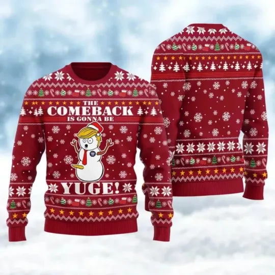 Discover Funny Trump Merry Christmas It's Gonna Be Yuge Ugly Christmas Sweater Gift