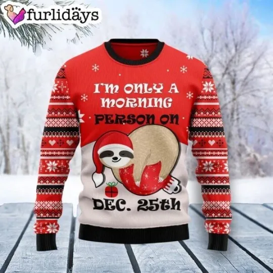 Sloth Morning Ugly Christmas Sweater – Best Xmas Gifts – Sloth  Memorial Gift