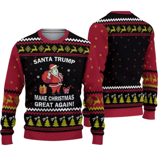 Discover BG Trump Back Ugly Sweater Ugly Christmas Sweater Sweatshirt