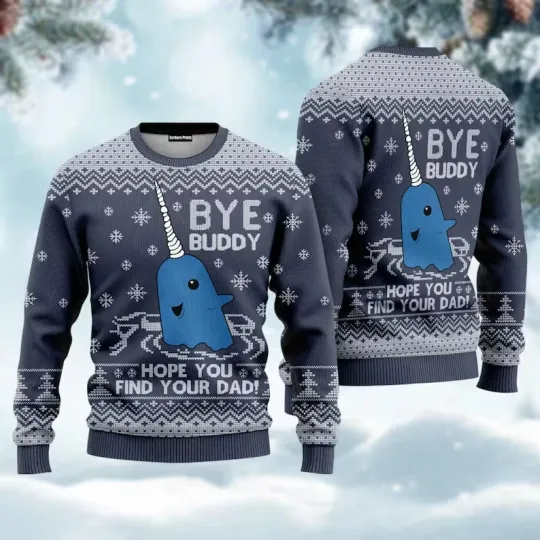 Discover BG Christmas Bye Buddy Ugly Sweater, Hope You Find Your Dad Xmas Sweater, Elf Ch