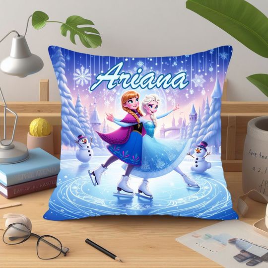 Discover Personalized Frozen Pillow  16x16 in Front and Back Design  100% Polyester  Includes Insert and Zipper for Easy Washing