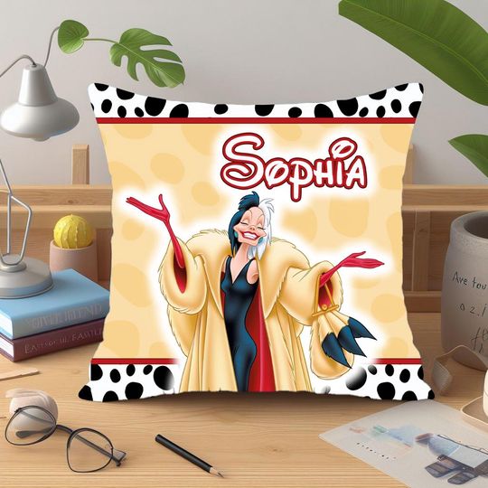 Discover Personalized 101 Dalmatians Pillow  16x16 in Front and Back Design  100% Polyester  Includes Insert and Zipper for Easy Washing