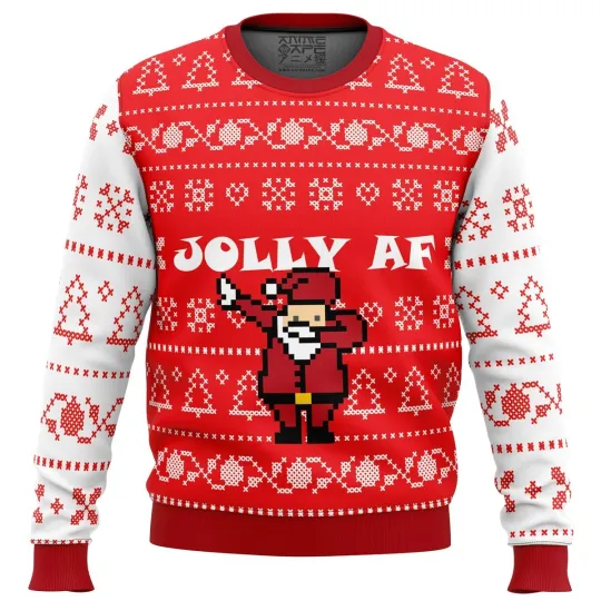 Discover Jolly AF Ugly Christmas Sweater Festive Gift for Holiday Fun Enthusiasts