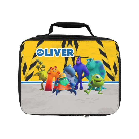 Discover Monsters at Work Personalized Lunch Bag with Custom Name  Featuring Pooh, Piglet, Tigger & Eeyore  School Tote for Kids  Multiple Colors