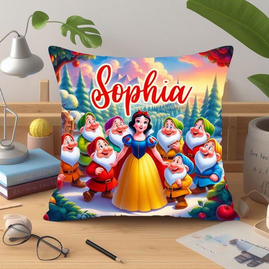 Personalized Snow White  Pillow, Cartoon Throw Pillow