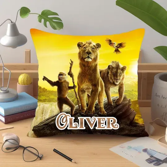 Personalized The Lion King Mufasa Pillow, Cartoon Throw Pillow
