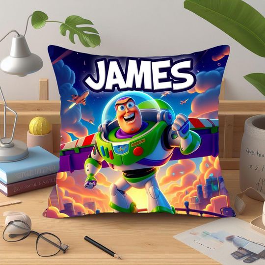 Personalized Buzz Lightyear Pillow, Cartoon Throw Pillow