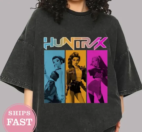 Discover Huntrix Girls Shirt,Kpop Demon Hunters T-Shirt,Vintage Huntrix Shirt,Huntrix Fan