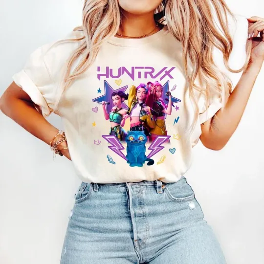 Discover Demon Hunters Kpop Shirt, Huntrix Kpop Shirt, Huntrix Merch Shirt, Gift for Fan
