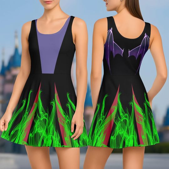 Maleficent Skater Dress, Villain Halloween Costume