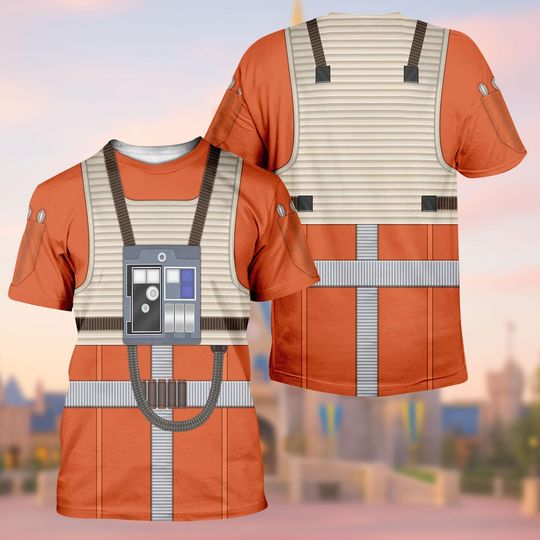 Halloween Luke Skywalker Pilot Costume Shirt, Disney Star Wars Shirt, Rebel Flight Suit Cosplay Shirt