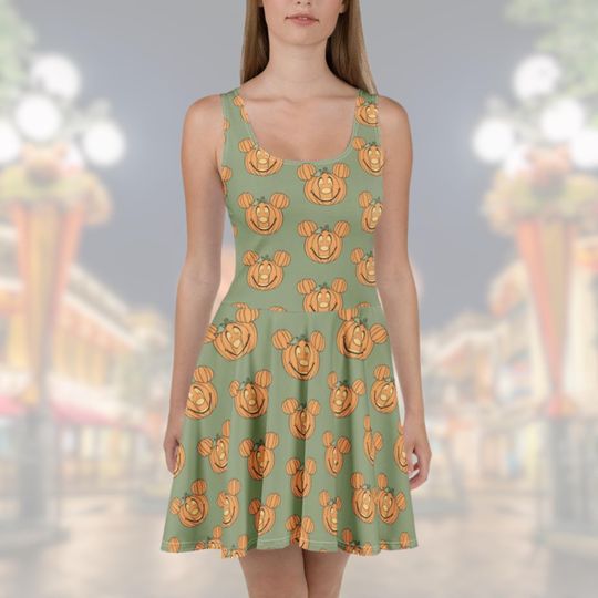 Mickey Pumpkin Women's Disney Halloween Skater Dress