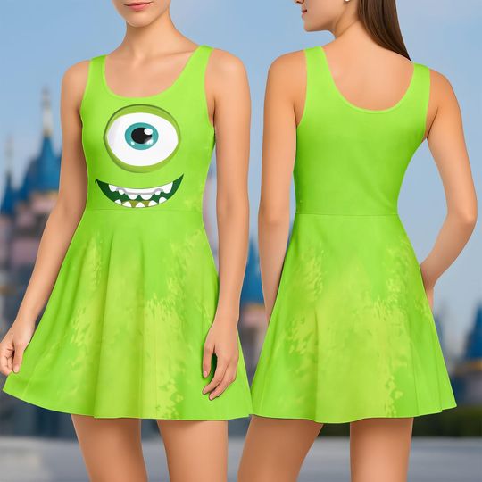 Mike Wazowski Skater Dress, Monsters Inc Green Costume