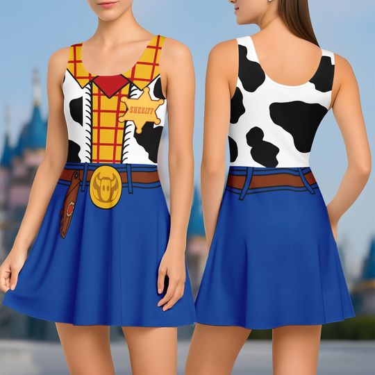 Woody Sheriff Skater Dress - Toy Story Cosplay Costume for Women