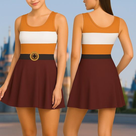 Anxiety Inside Out 2 Skater Dress, Pixar Character Cosplay Dress for Women