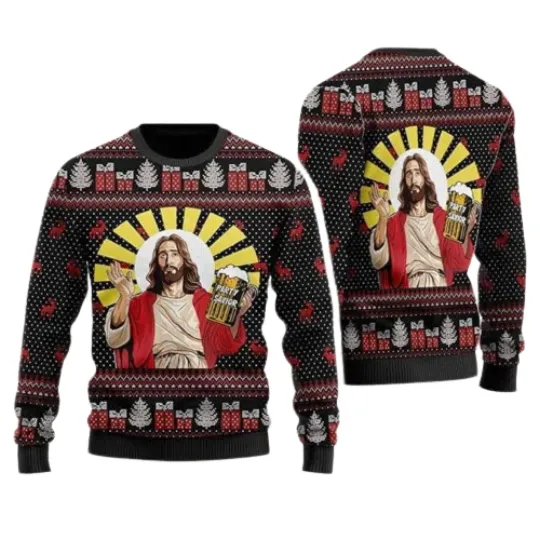 Jesus Ugly Christmas Sweater My God Sweater Happy Holiday Christmas Gift