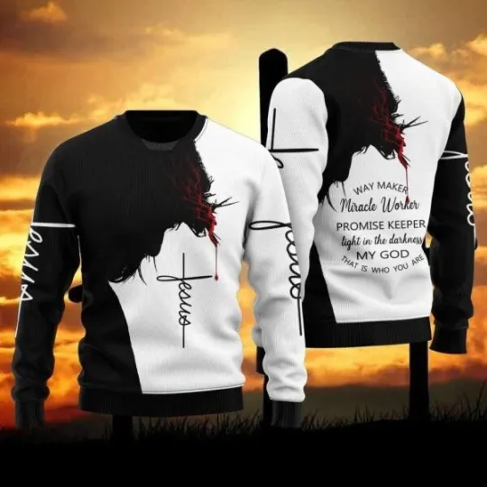 Discover My God – Jesus Ugly Christmas Sweater For Men & Women, Gift For Christmas