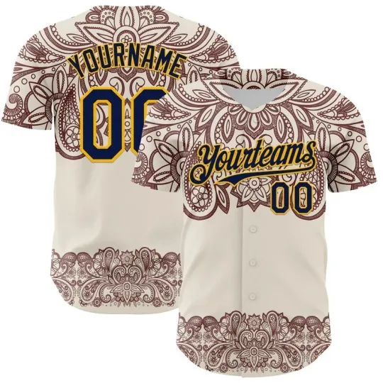 Custom 3D Pattern Burner Costumes Paisley Bandana Baseball Jersey
