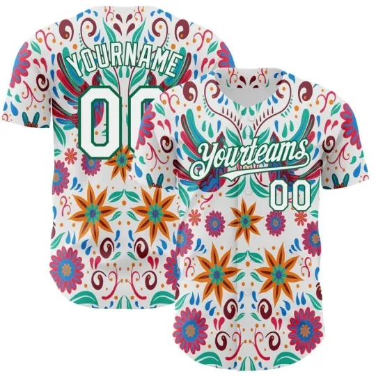 Discover Custom  3D Mexican Festival Flower Cinco de Mayo Baseball Jersey