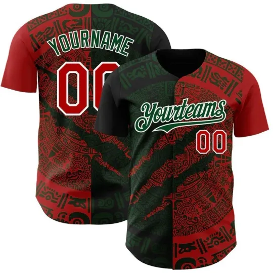 Discover Custom  3D Mexico Scratch Baseball Jersey