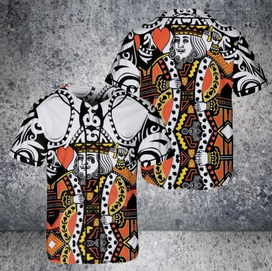 Discover King Of Hearts Polo Poker Lover Pok*r Is My Ground 3D BaseBall Jersey