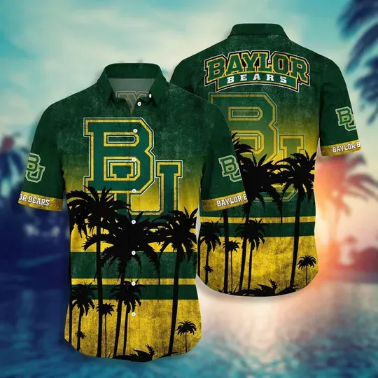 Baylor Bears Hawaiian Shirt, College Football Aloha Shirt, Summer Vacation Outfit, NCAA Fan Gift